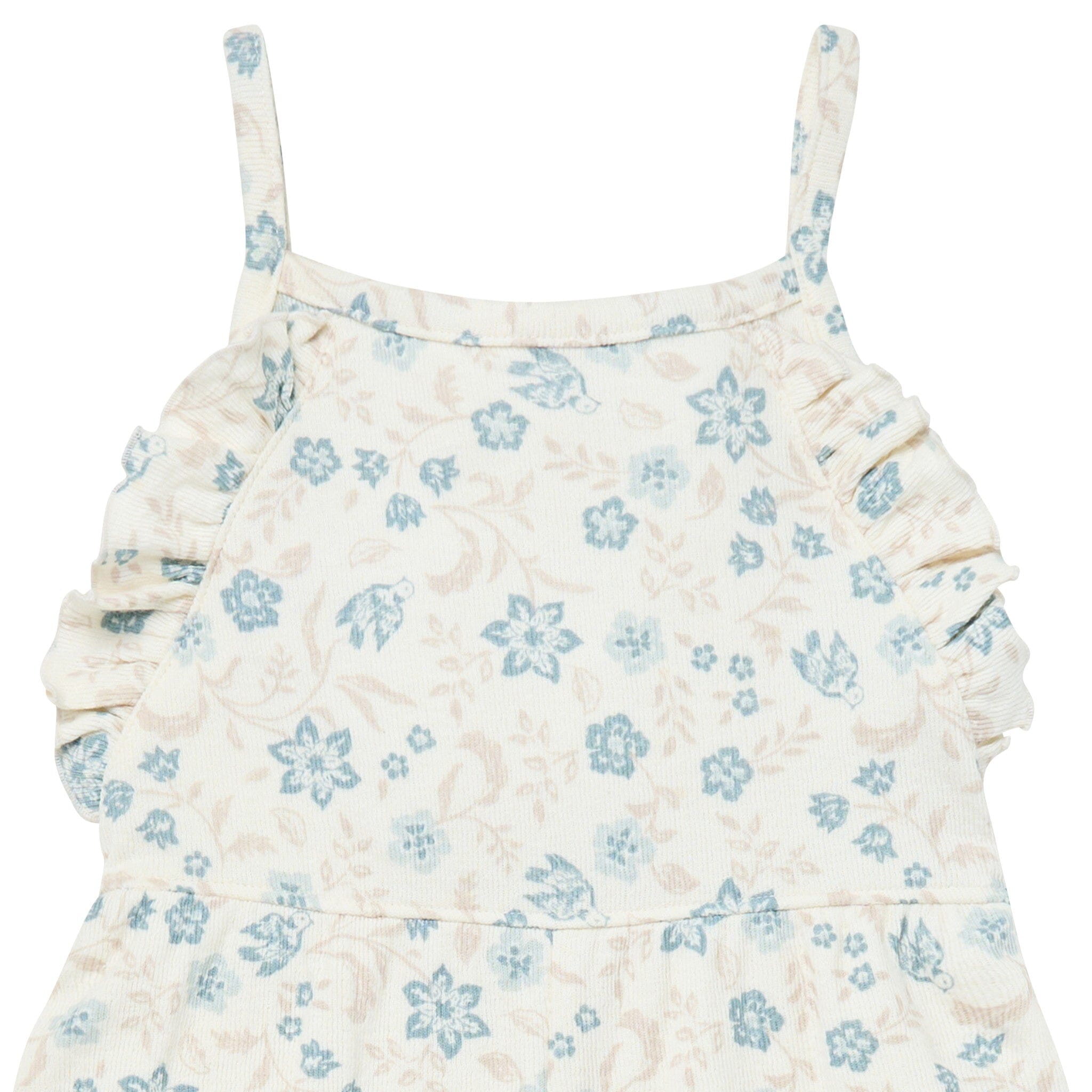 Infant & Toddler Girls Bird Floral Ruffle Wide Leg Romper - Image 2