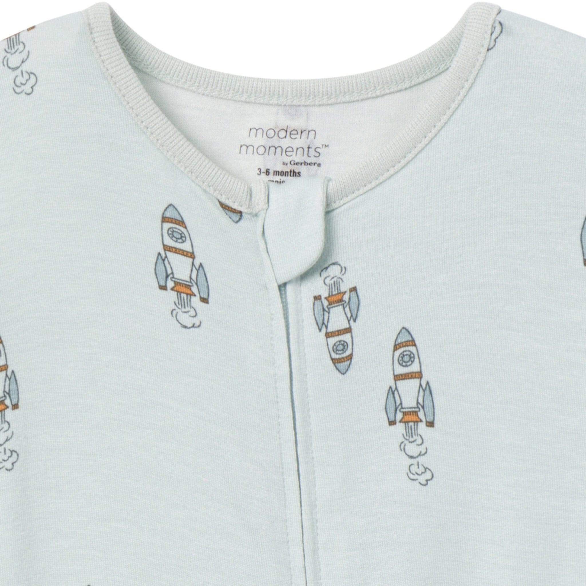 2-Pack Baby & Toddler Boys Light Sky Spaceship Viscose Snug Fit Footless Pajamas - Image 3