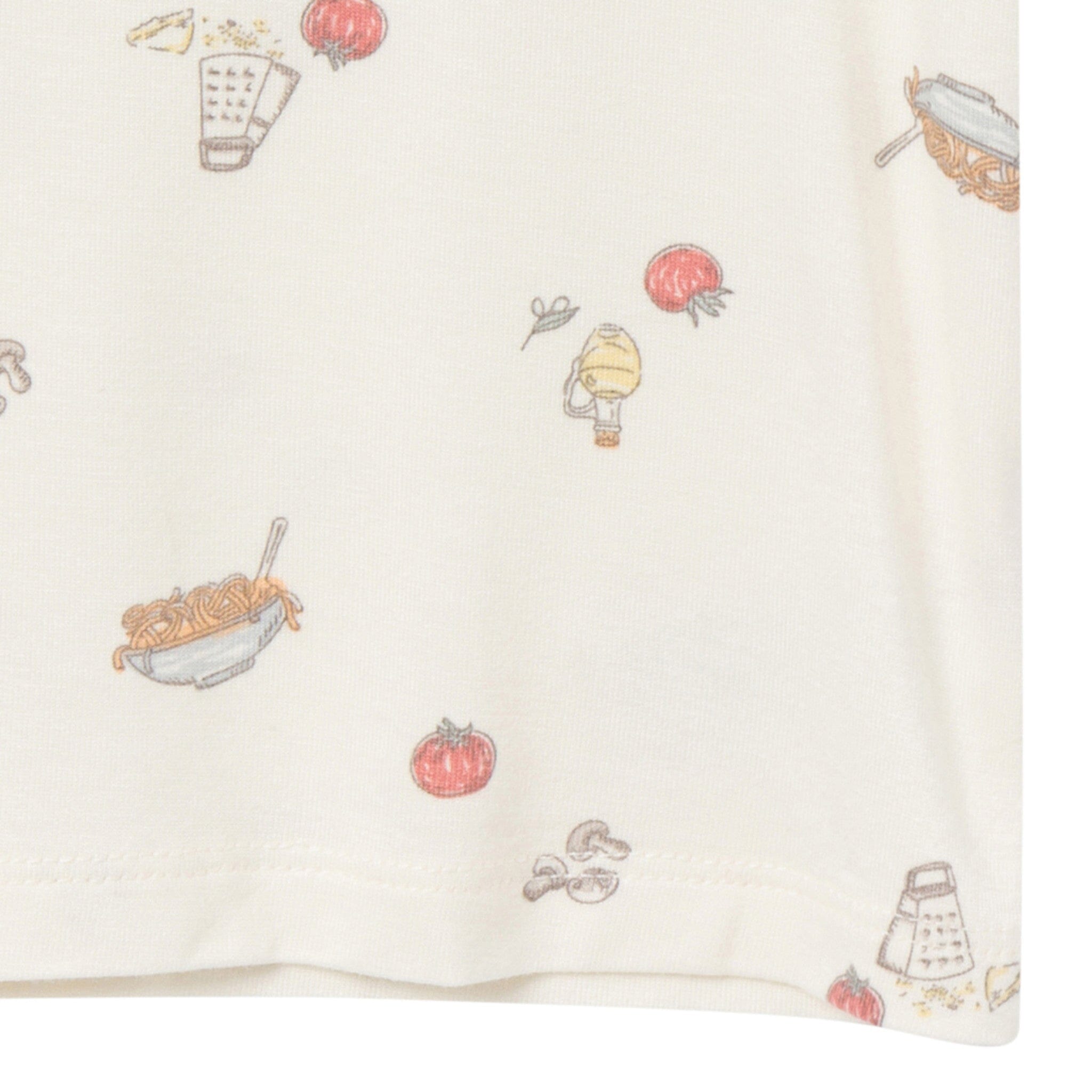 4-Piece Infant & Toddler Neutral Pasta Dinner Viscose Snug Fitting Pajamas - Image 5