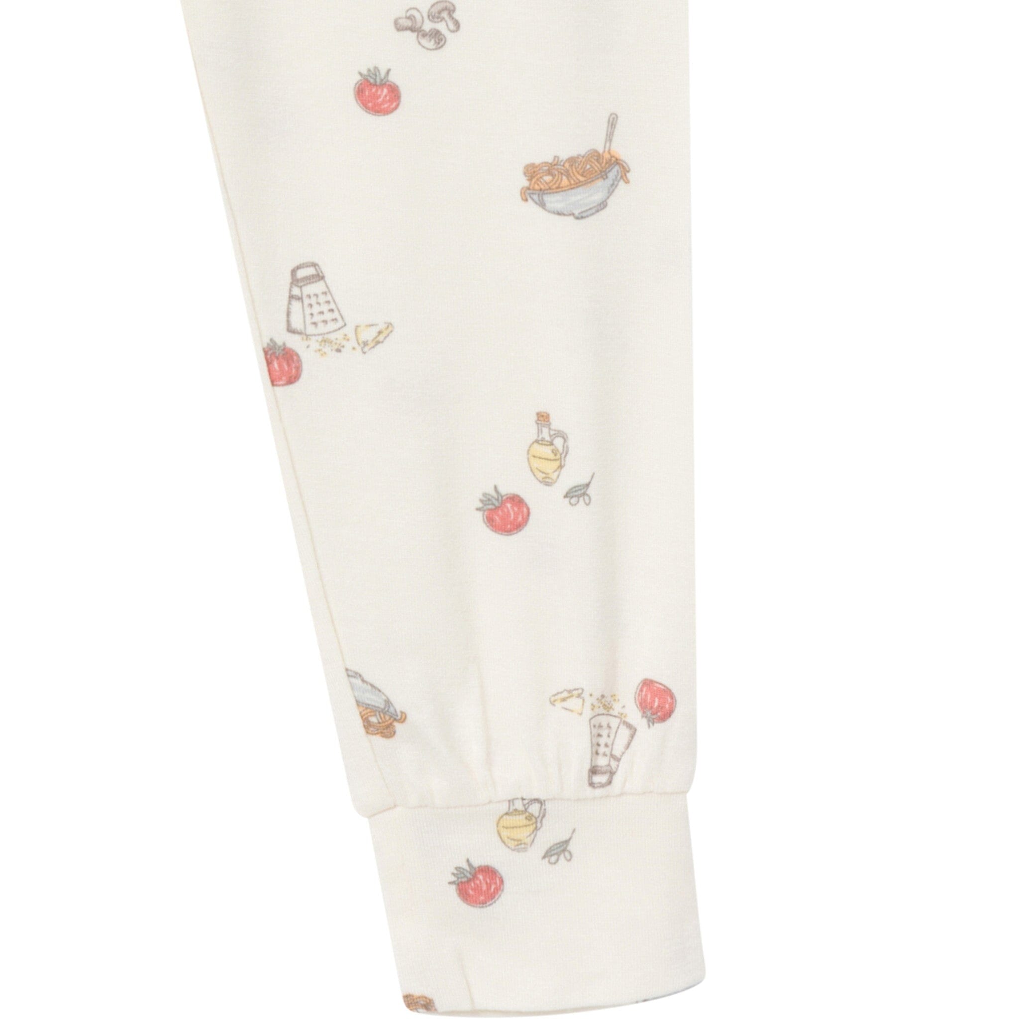 4-Piece Infant & Toddler Neutral Pasta Dinner Viscose Snug Fitting Pajamas - Image 9