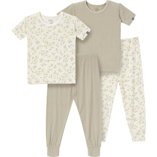 4-Piece Infant & Toddler Girls Lemon Vines Viscose Snug Fitting Pajamas