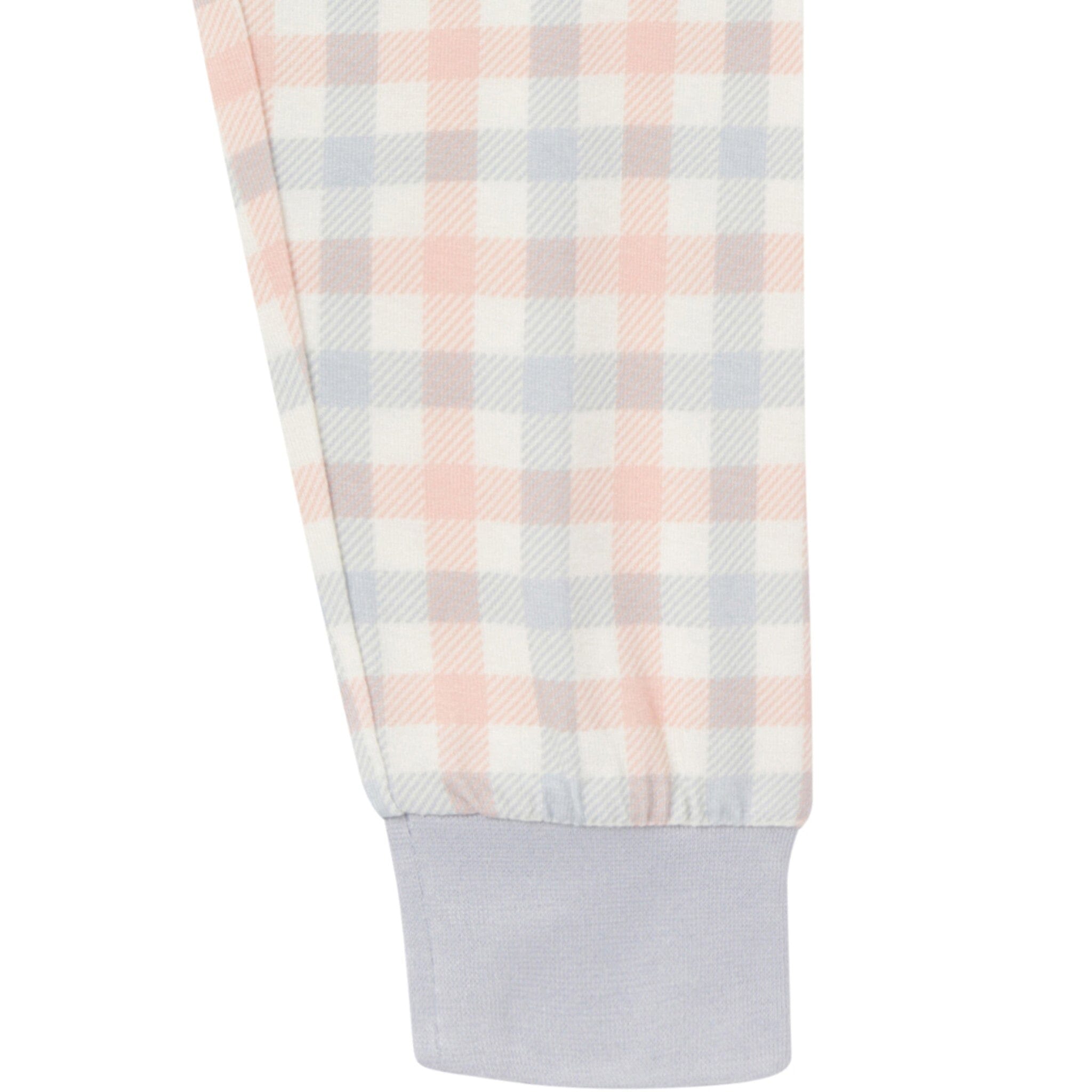 4-Piece Infant & Toddler Neutral Blue Plaid Viscose Snug Fitting Pajamas - Image 11