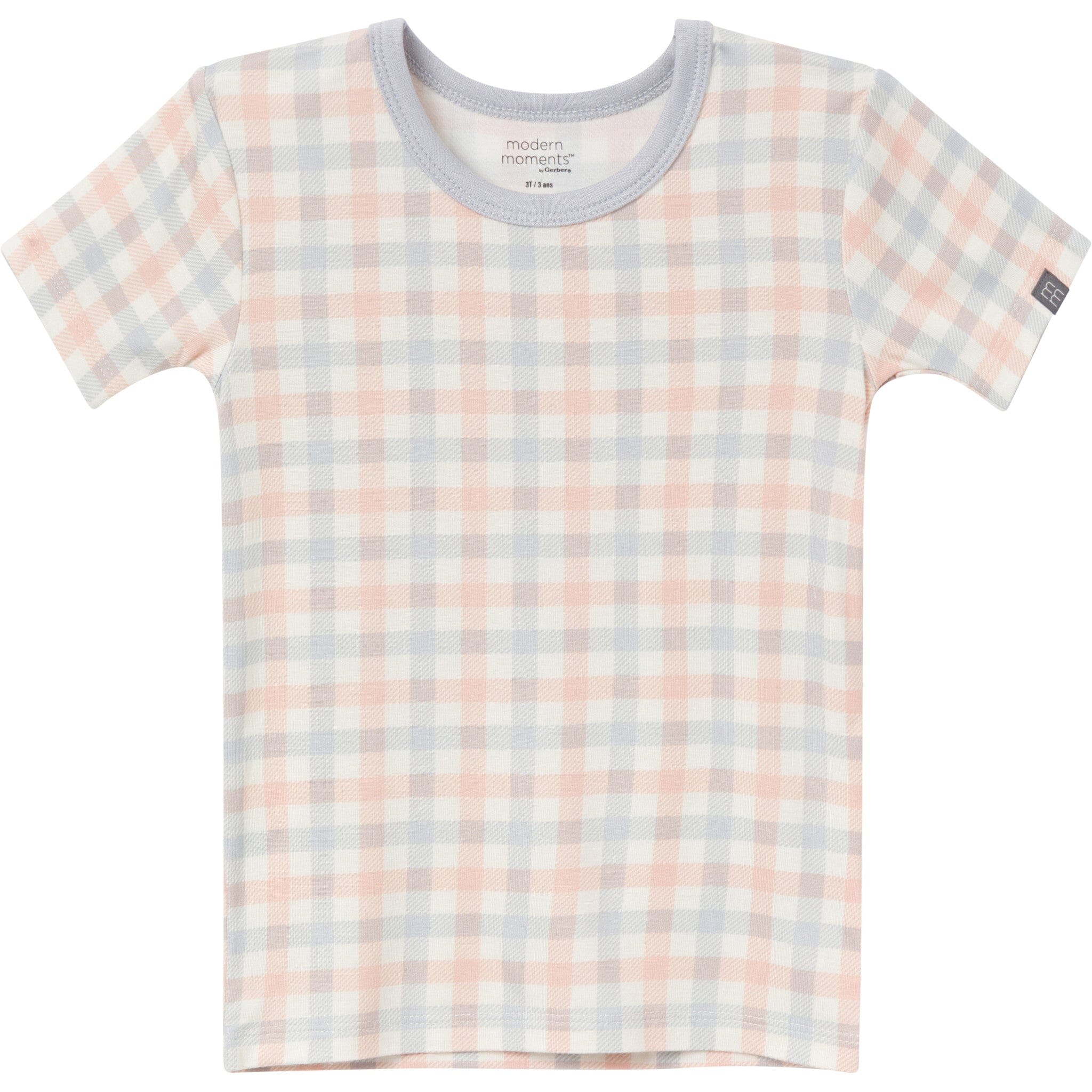 4-Piece Infant & Toddler Neutral Blue Plaid Viscose Snug Fitting Pajamas - Image 4