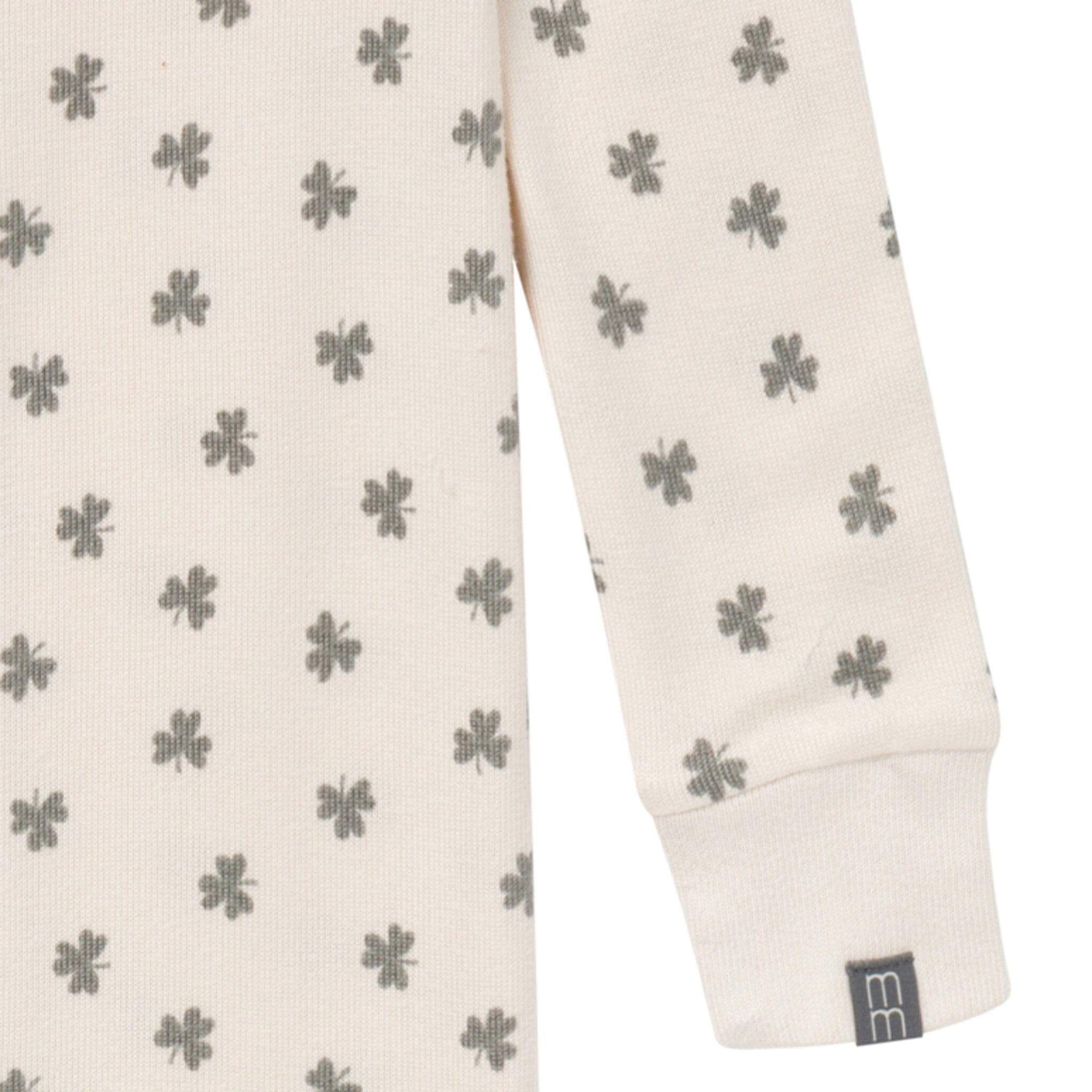 Baby & Toddler Neutral Beige Shamrock Snug Fitting Footless Hacci Pajamas - Image 3
