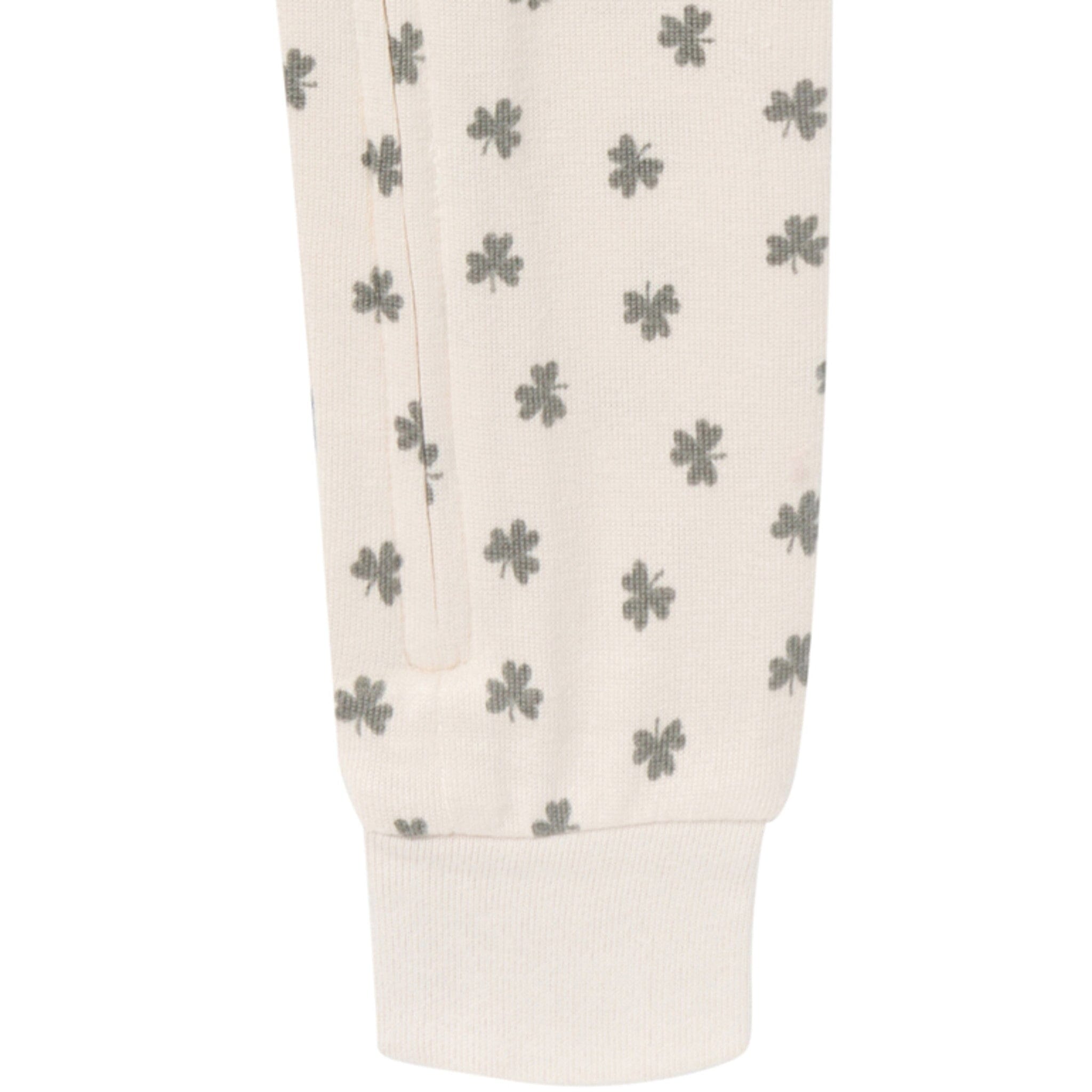 Baby & Toddler Neutral Beige Shamrock Snug Fitting Footless Hacci Pajamas - Image 5