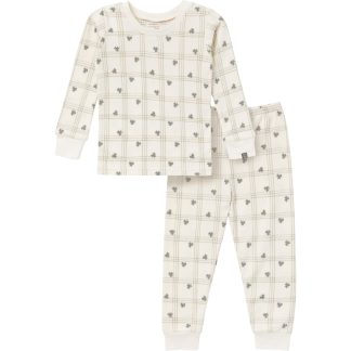 2-Piece Infant & Toddler Neutral Ivory Shamrock Snug Fitting Hacci Pajamas Set