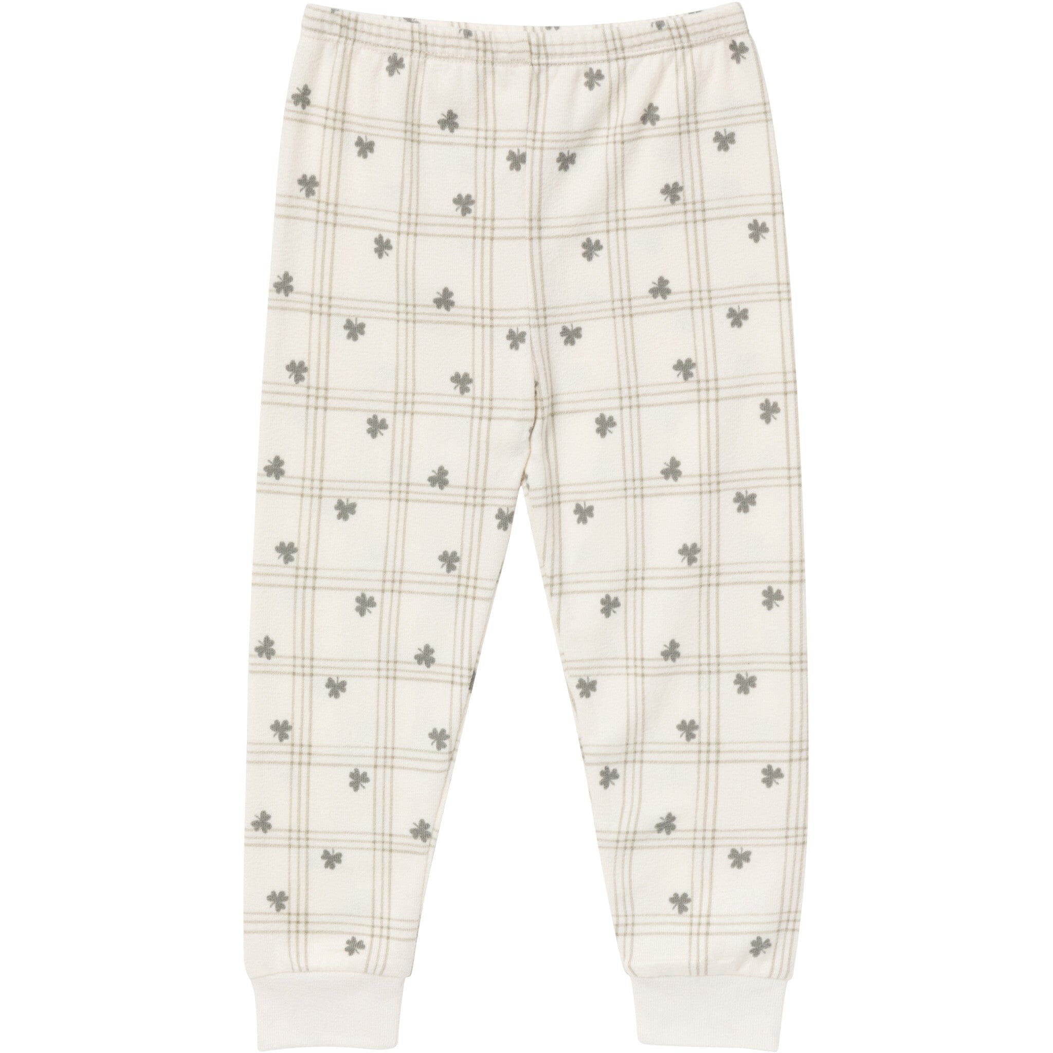 2-Piece Infant & Toddler Neutral Ivory Shamrock Snug Fitting Hacci Pajamas Set - Image 6