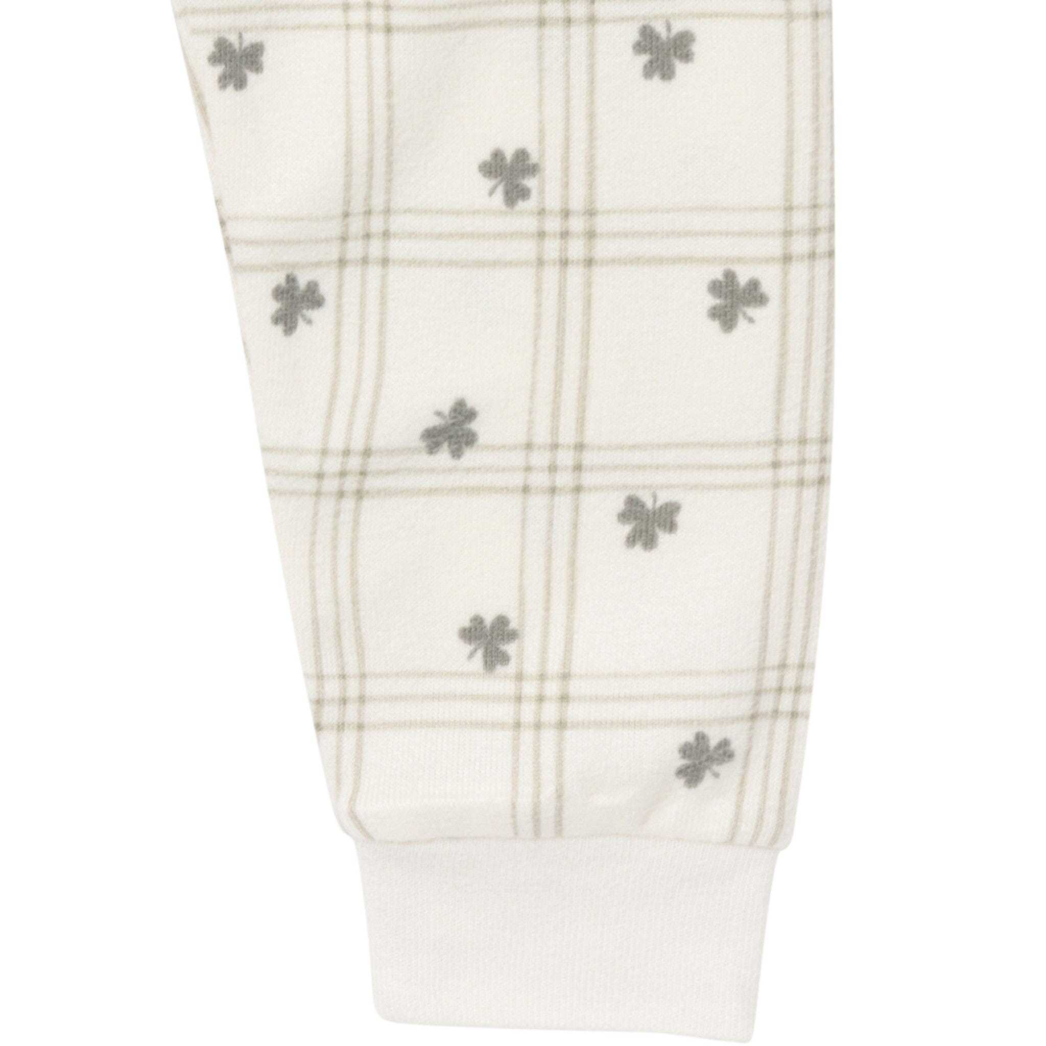 2-Piece Infant & Toddler Neutral Ivory Shamrock Snug Fitting Hacci Pajamas Set - Image 8