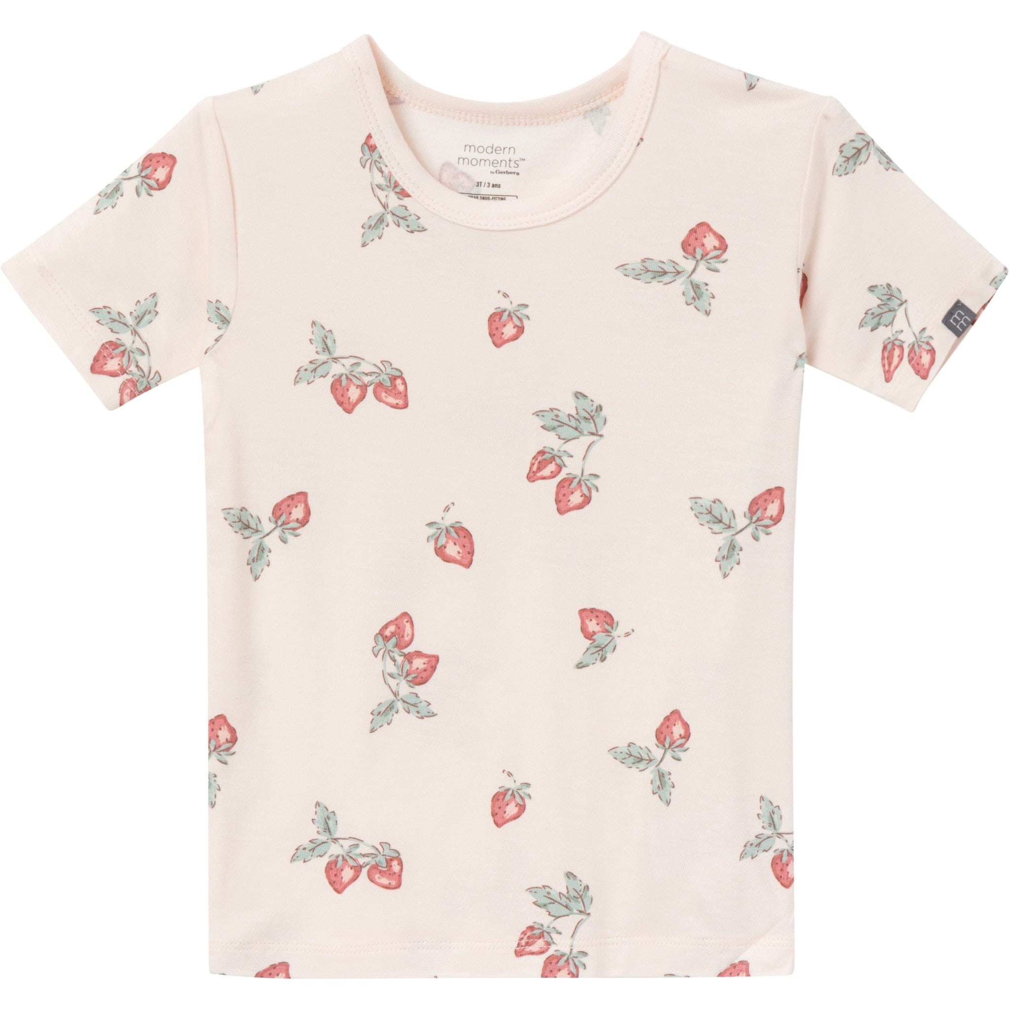 4-Piece Infant & Toddler Girls Rose Strawberry Viscose Snug Fitting Pajamas - Image 3