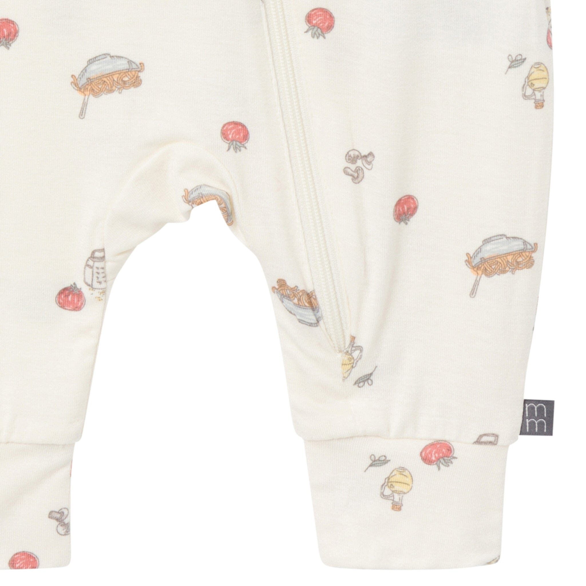 2-Pack Baby Neutral Pasta Dinner Zip Front Viscose Rompers - Image 5