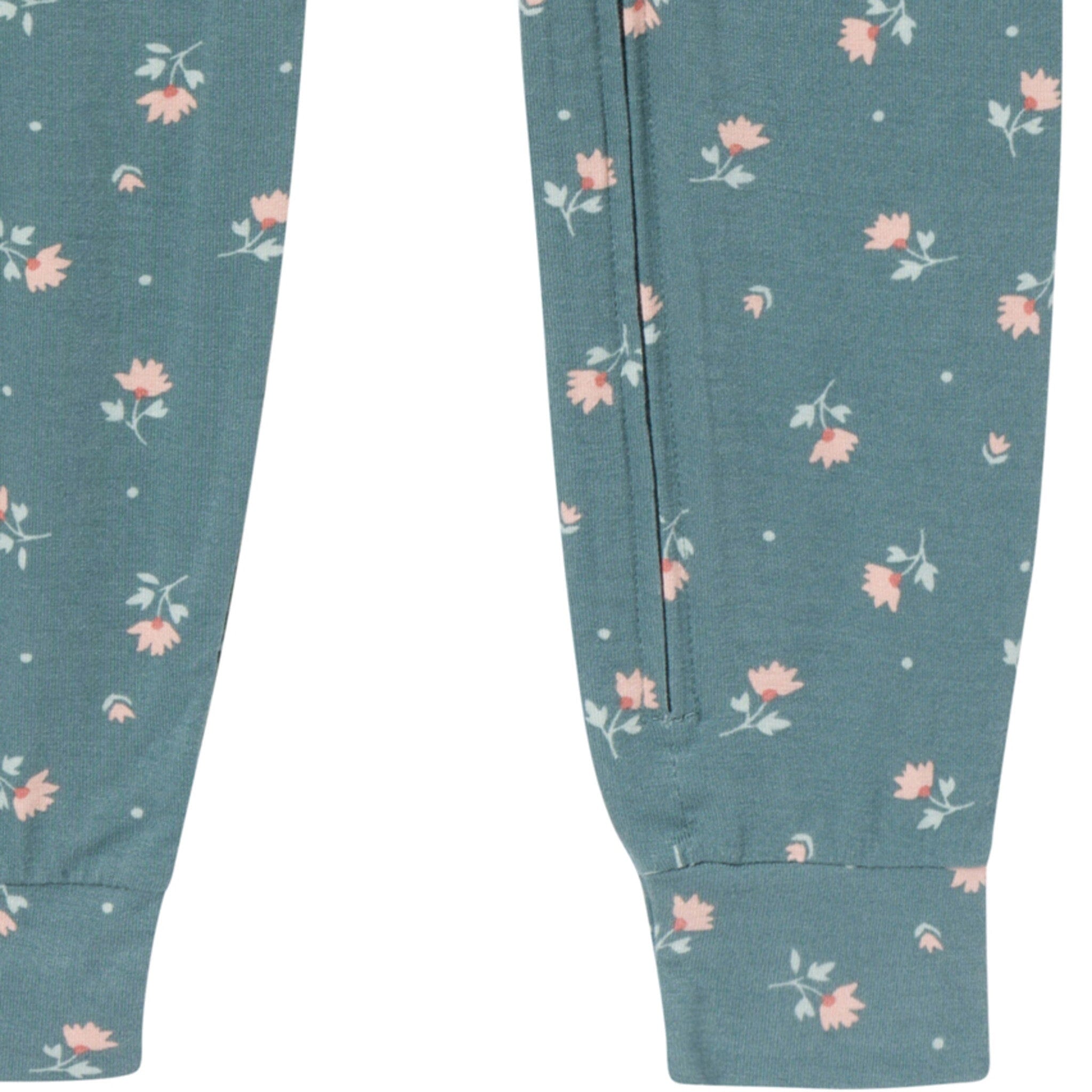 2-Pack Baby & Toddler Girls Teal Rose Viscose Snug Fit Footless Pajamas - Image 5