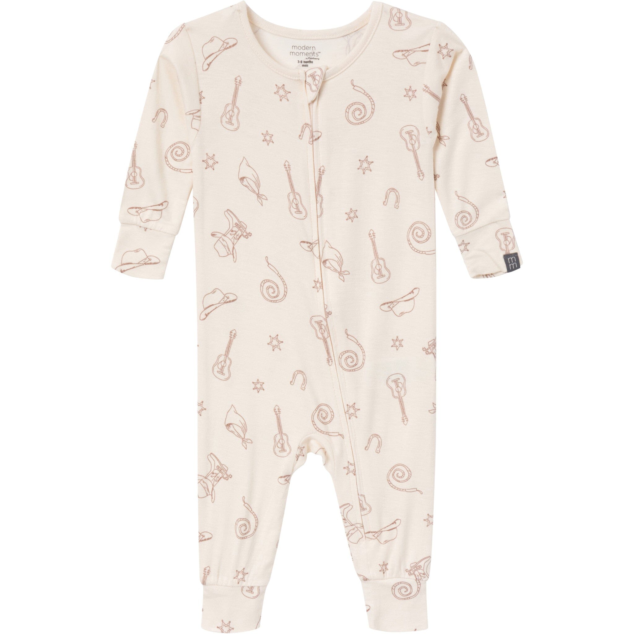 2-Pack Baby & Toddler Neutral Beige Cowboy Viscose Snug Fit Footless Pajamas - Image 4