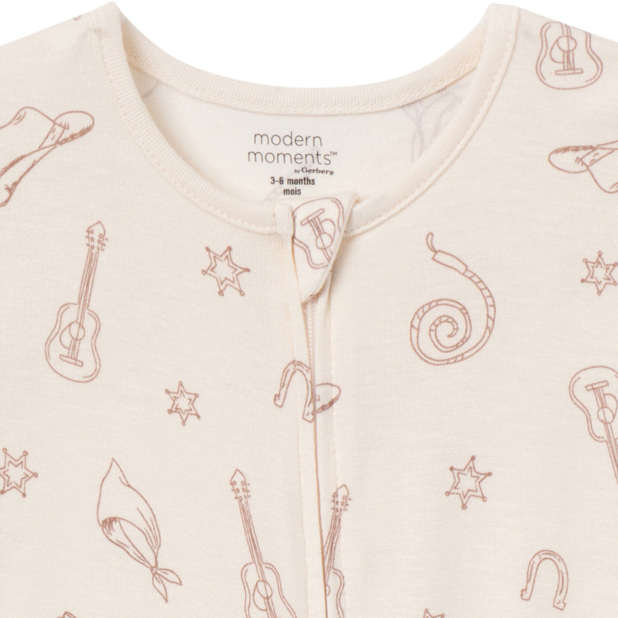 2-Pack Baby & Toddler Neutral Beige Cowboy Viscose Snug Fit Footless Pajamas - Image 5