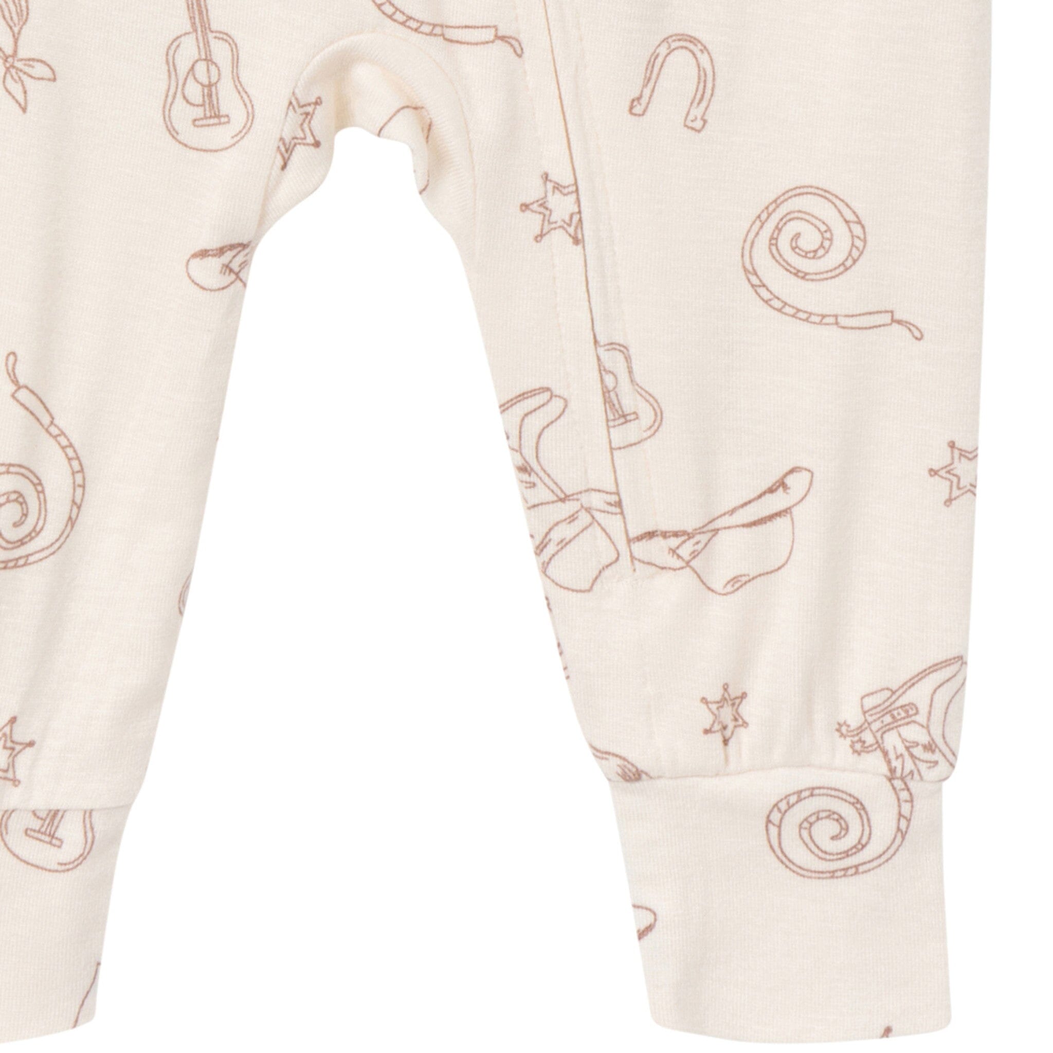 2-Pack Baby & Toddler Neutral Beige Cowboy Viscose Snug Fit Footless Pajamas - Image 7