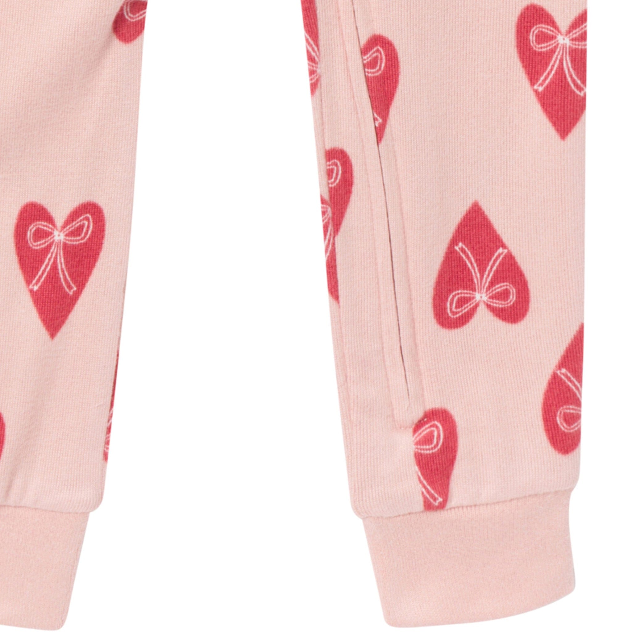 Baby & Toddler Girls Pink Hearts Snug Fitting Footless Hacci Pajamas - Image 6