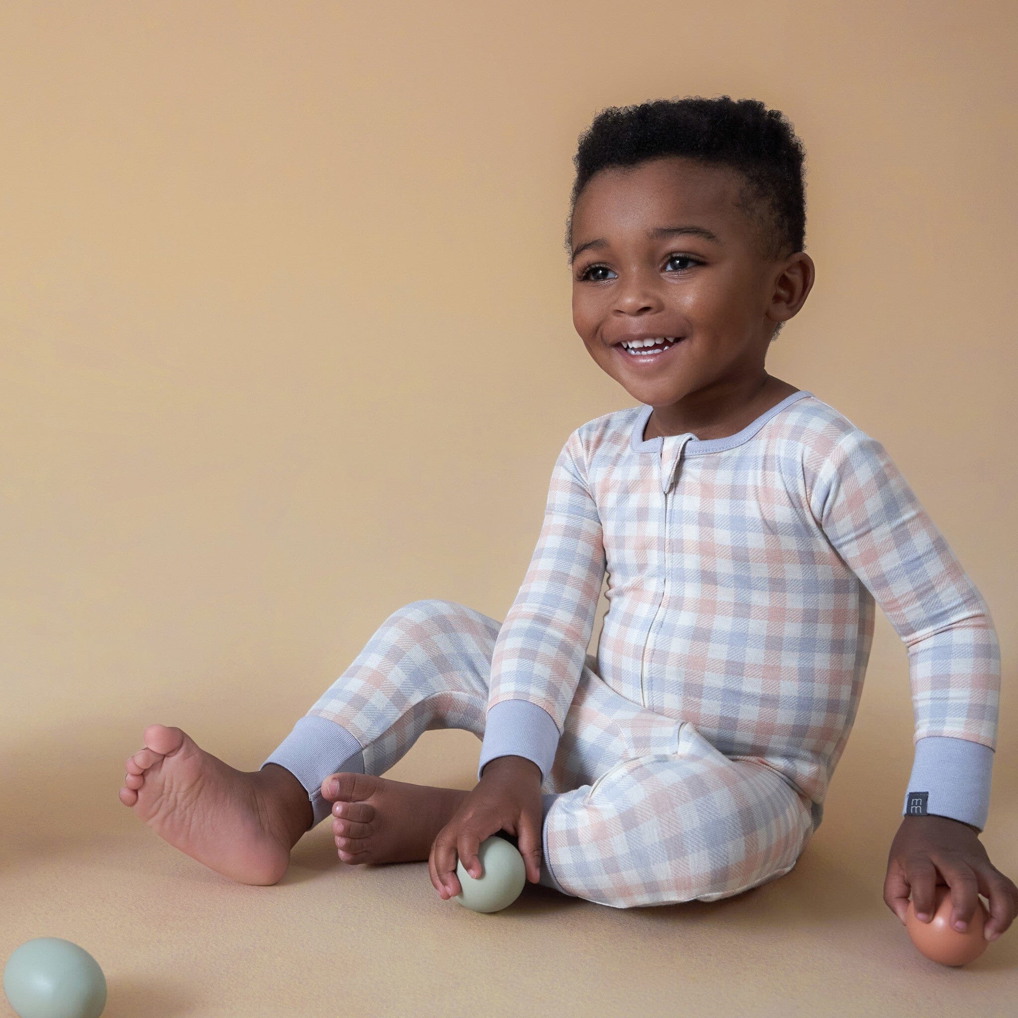 2-Pack Baby & Toddler Neutral Blue Plaid Viscose Snug Fitting Footless Pajamas - Image 3