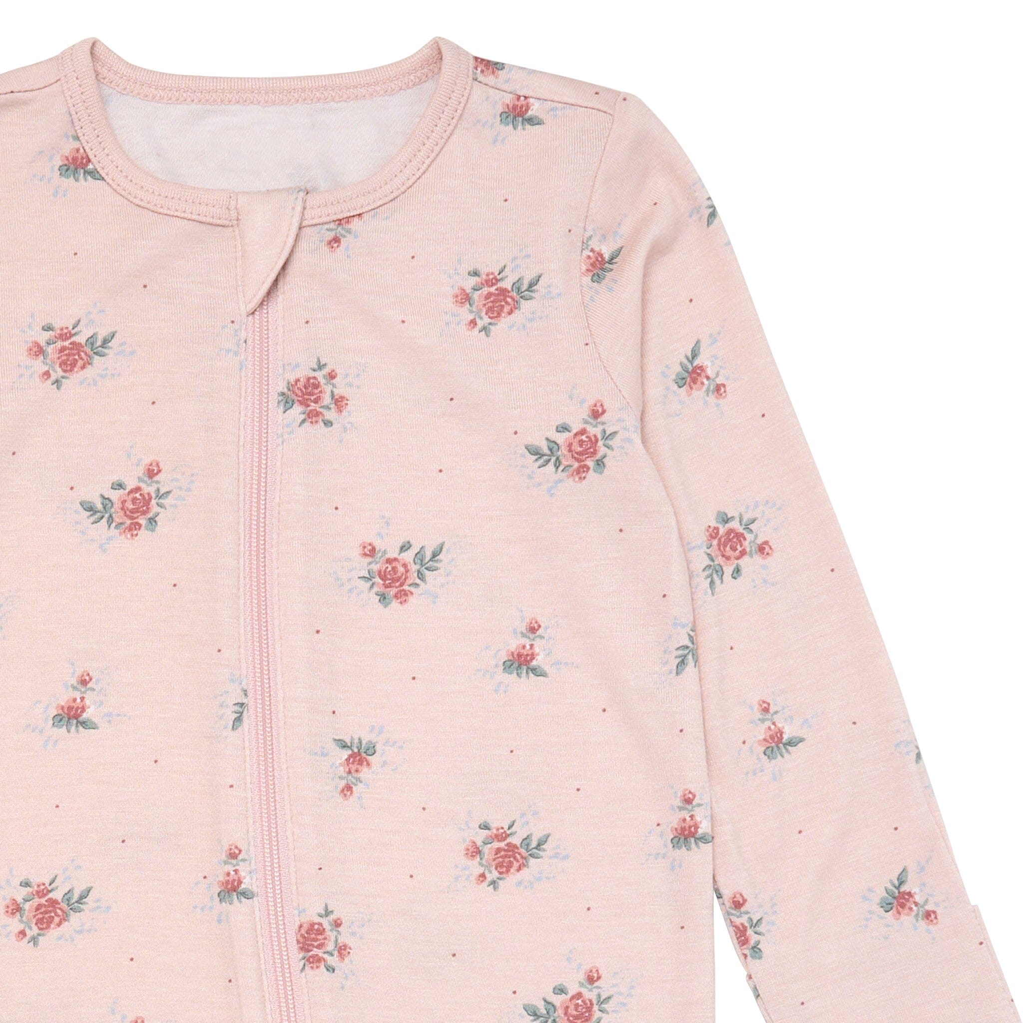 2-Pack Baby Girls Pink Roses Sleep 'N Plays With Mitten Cuffs - Image 3