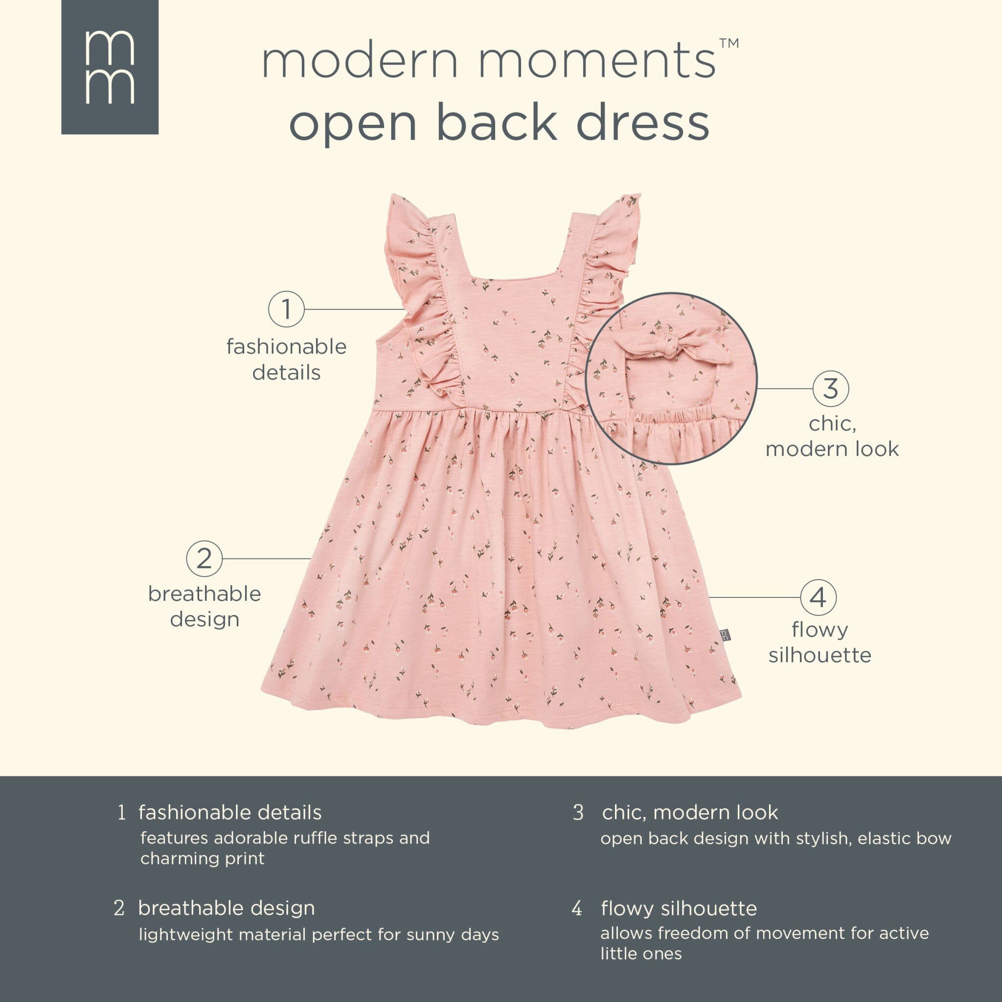 Infant & Toddler Girls Rose Tulips Bow Back Dress - Image 9