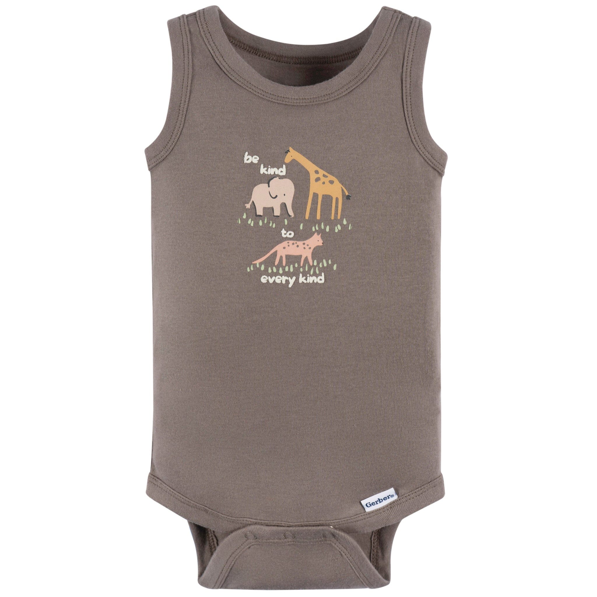 4-Pack Baby Neutral Ivory Safari Sleeveless Onesies® Bodysuits - Image 5