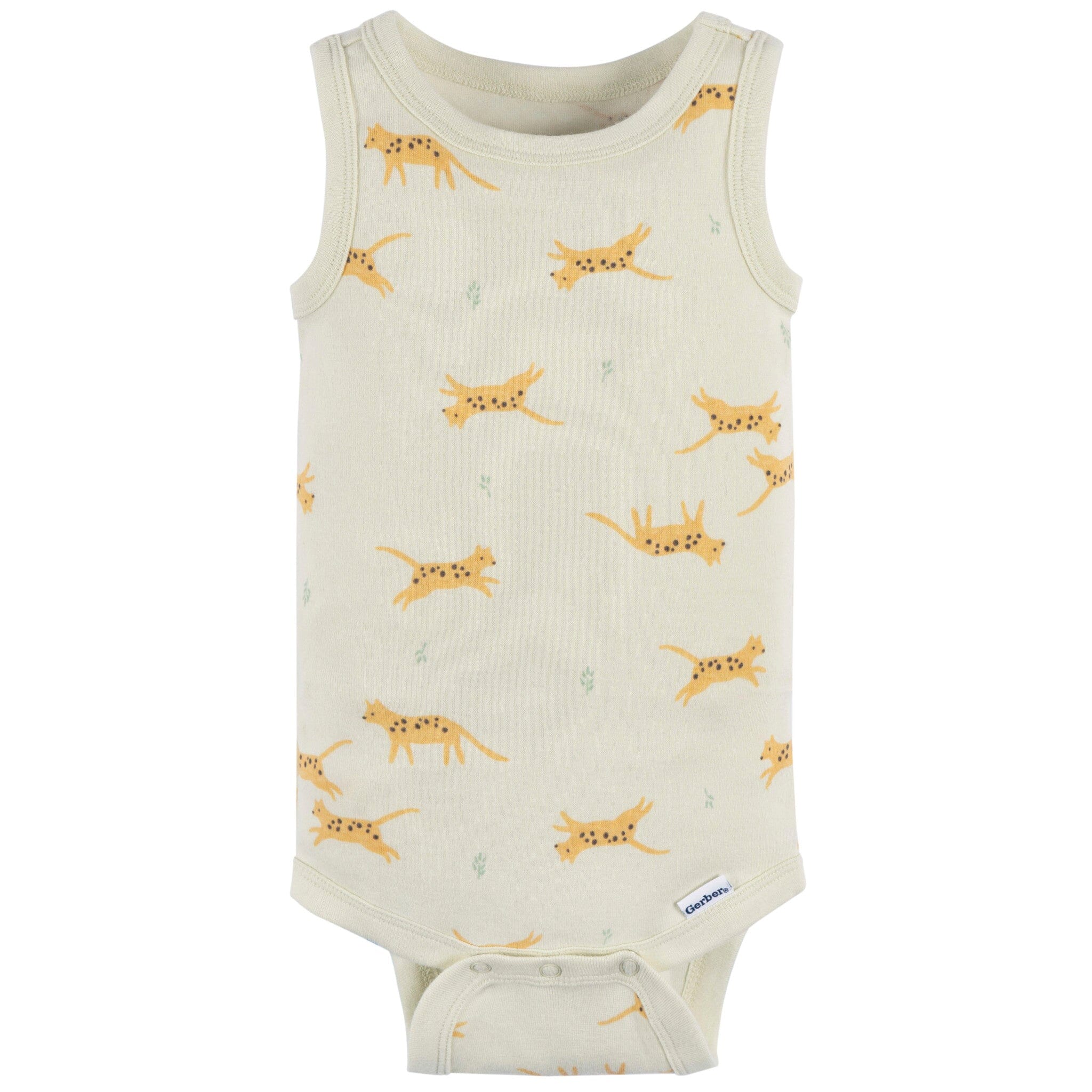 4-Pack Baby Neutral Ivory Safari Sleeveless Onesies® Bodysuits - Image 6