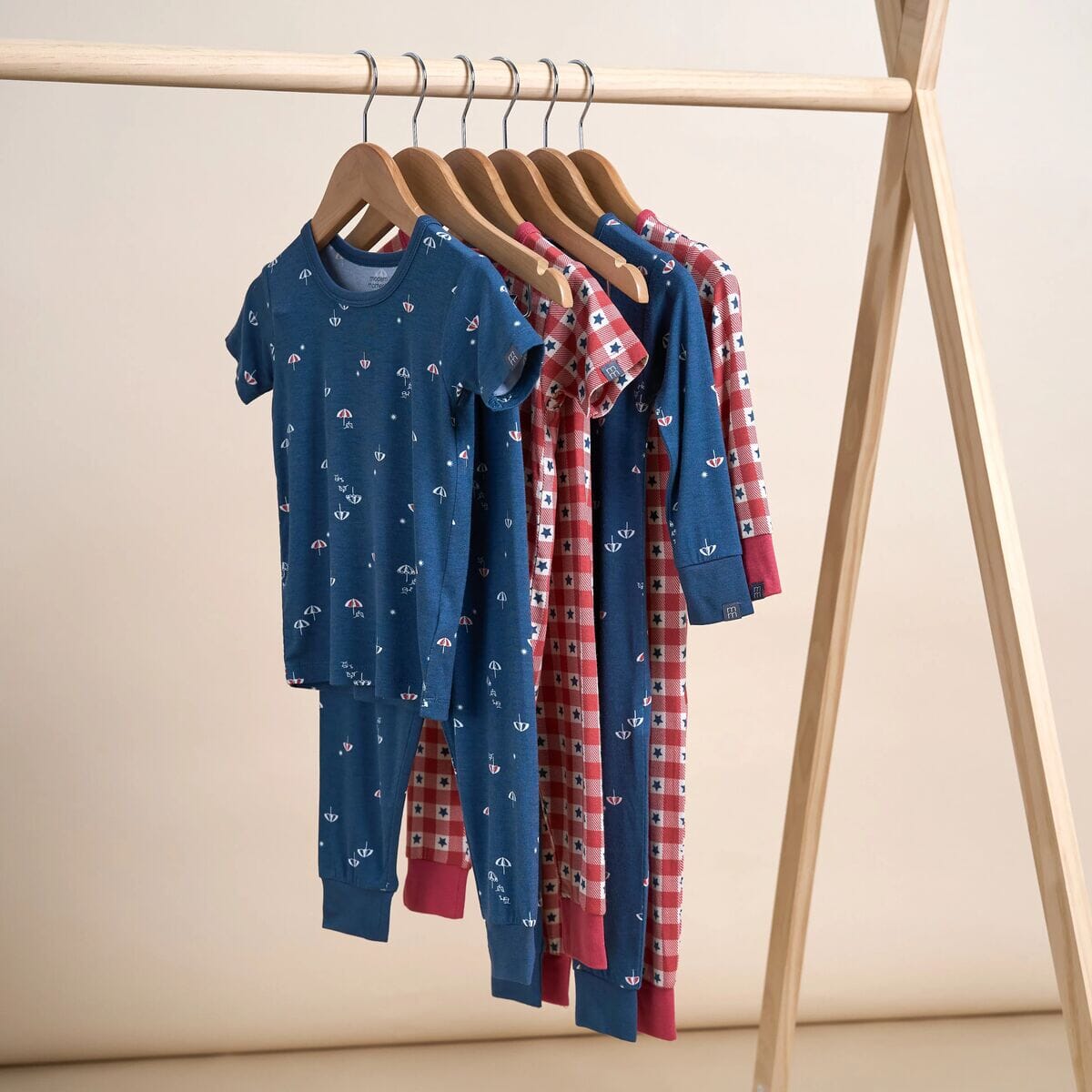 4-Piece Infant & Toddler Neutral Blue Umbrella Viscose Snug Fitting Pajamas - Image 11