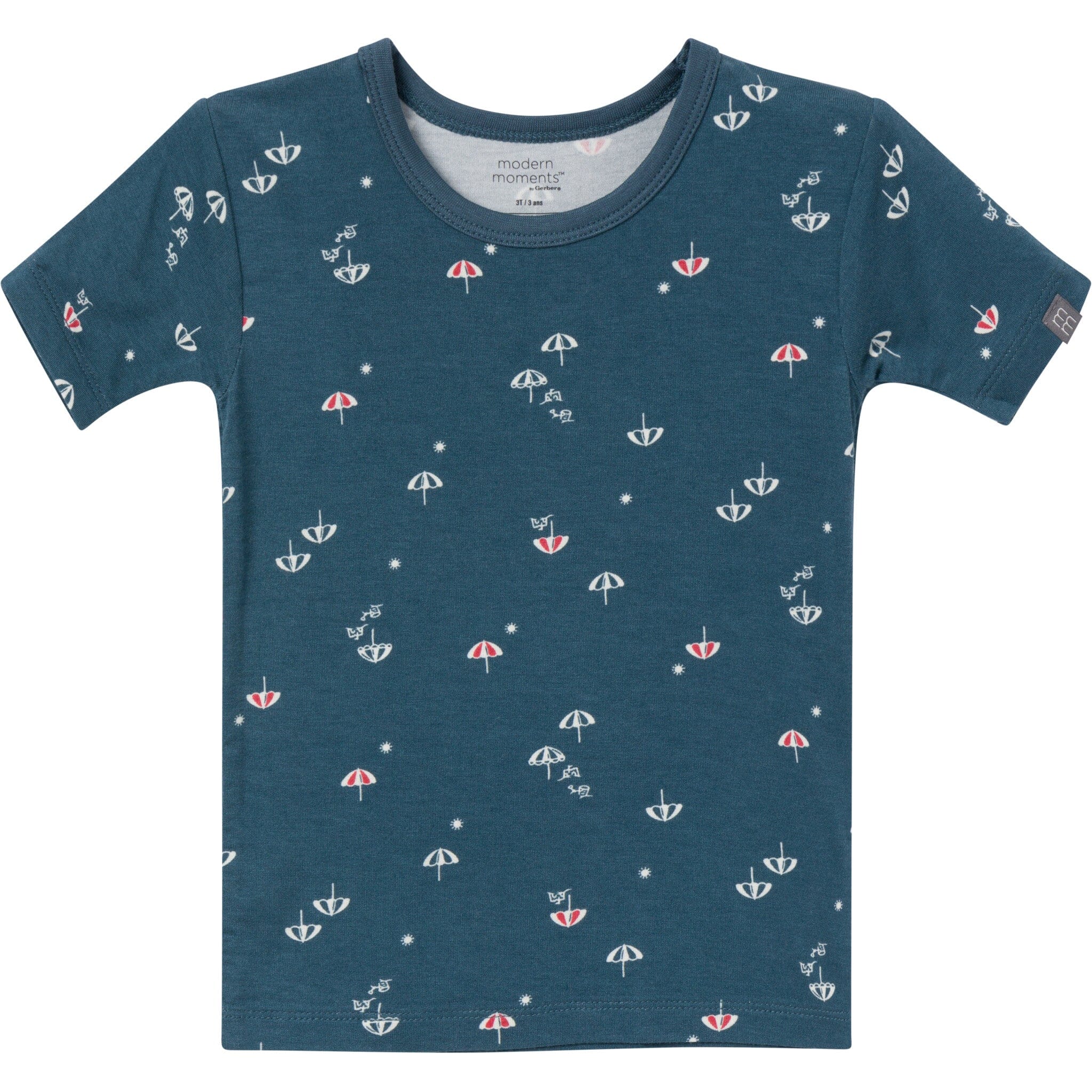 4-Piece Infant & Toddler Neutral Blue Umbrella Viscose Snug Fitting Pajamas - Image 5