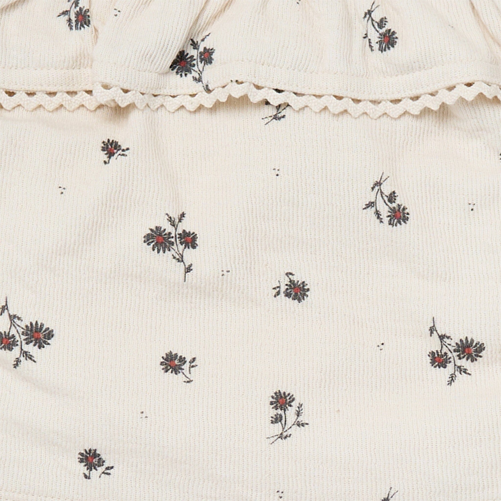 2-Piece Infant & Toddler Girls Beige Floral Top and Shorts Set - Image 3