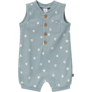 Baby Boys Teal Starfish Sleeveless Romper