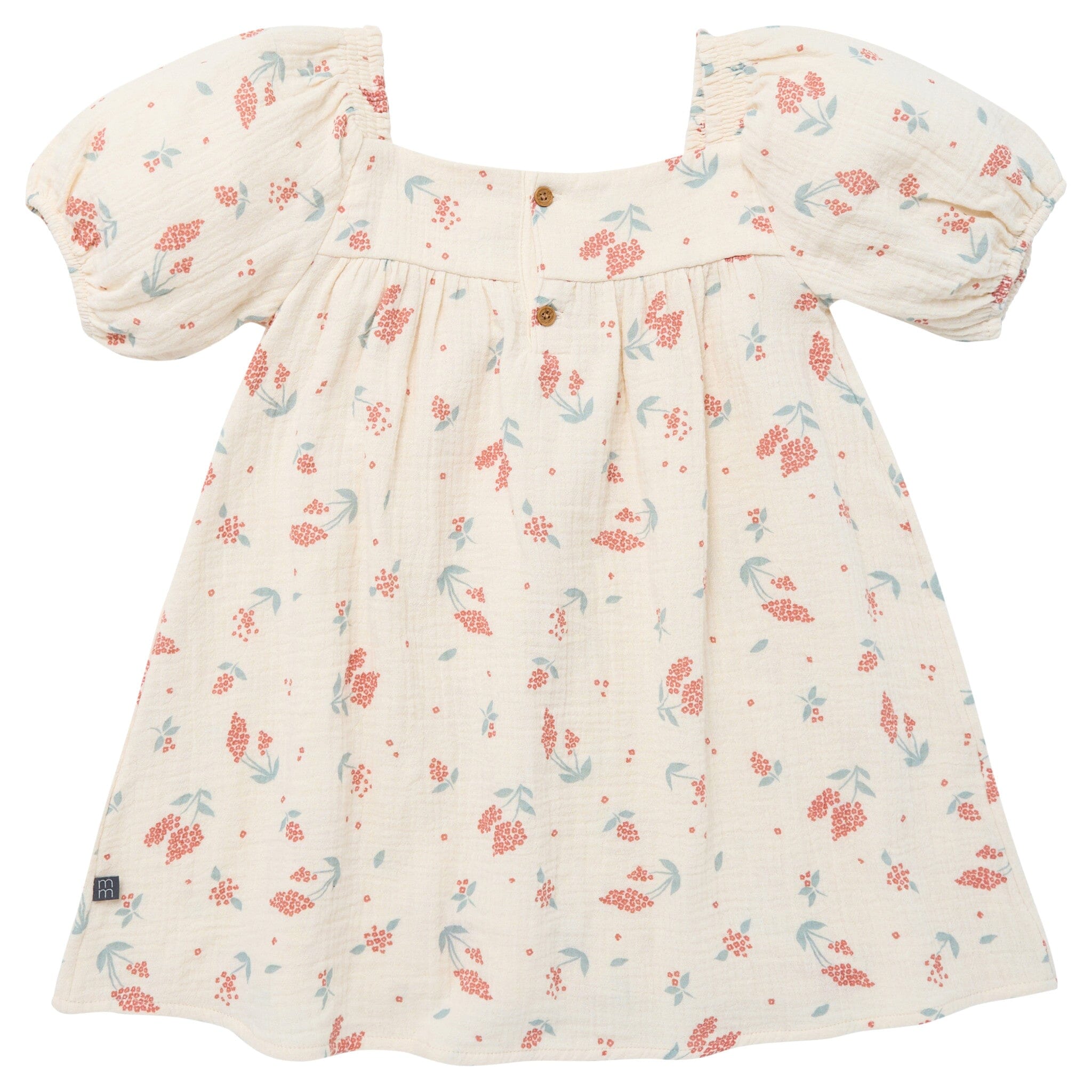 Infant & Toddler Girls Beige Tossed Lavender Puff Sleeve Dress - Image 6