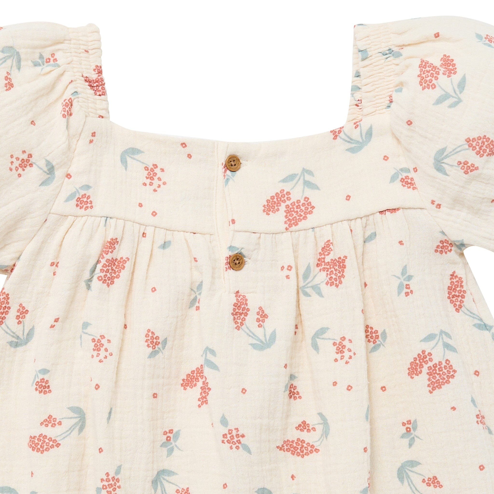 Infant & Toddler Girls Beige Tossed Lavender Puff Sleeve Dress - Image 7