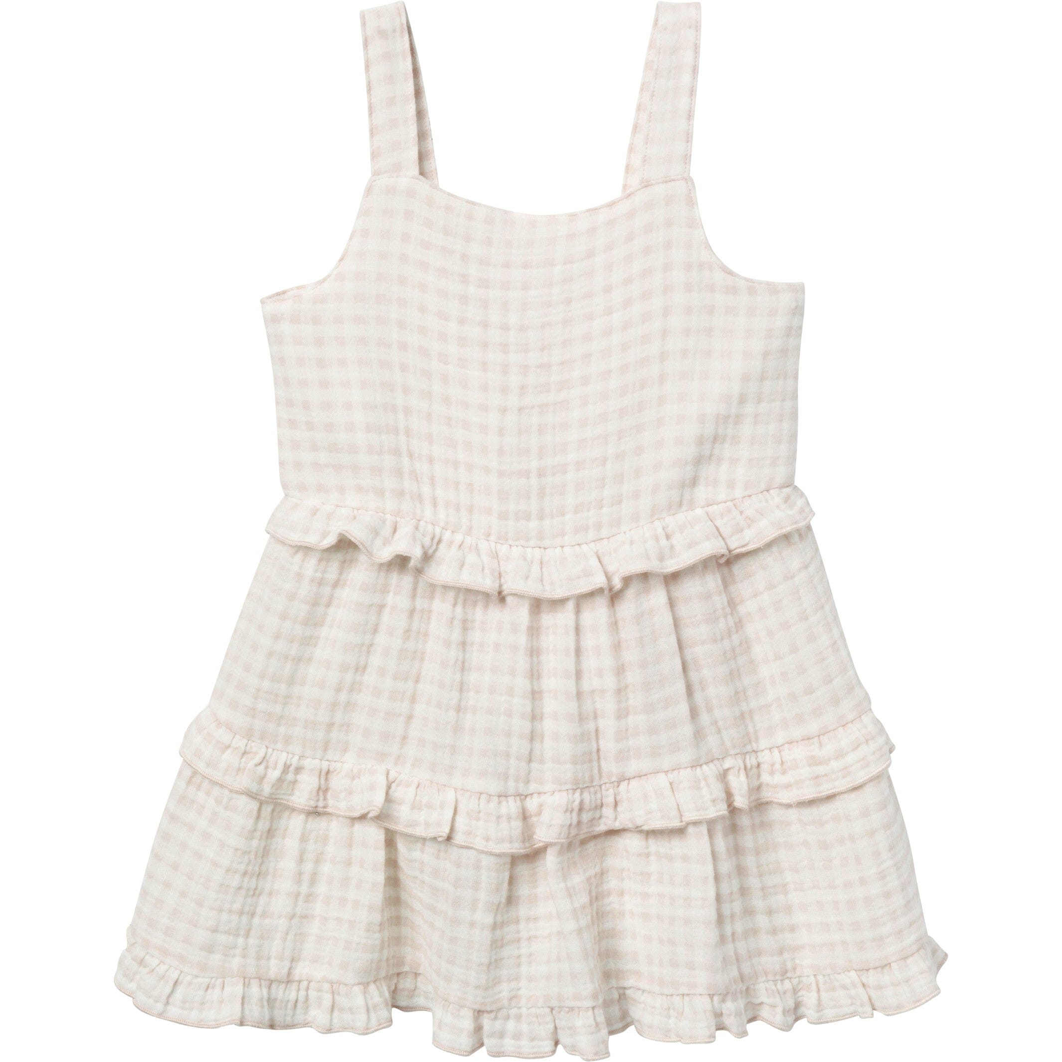 Mommy & Me Tan Gingham Gauze Dresses Bundle - Image 2