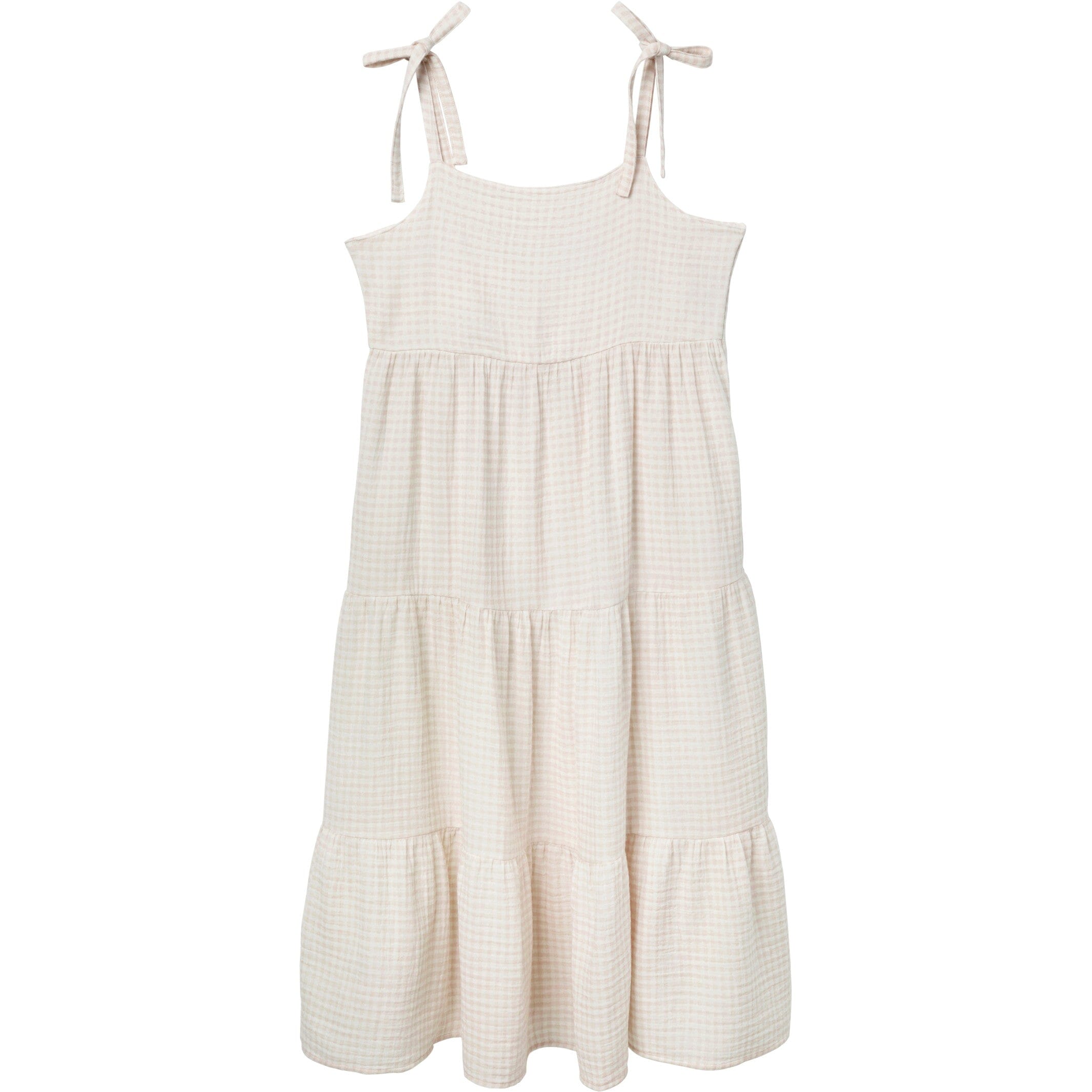 Mommy & Me Tan Gingham Gauze Dresses Bundle - Image 6